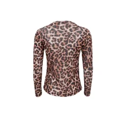  Black Colour - Annie Mesh Blouse - Brown Leo