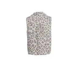 Black Colour - Melina Sleeveless Tie Shirt - Natural Leo