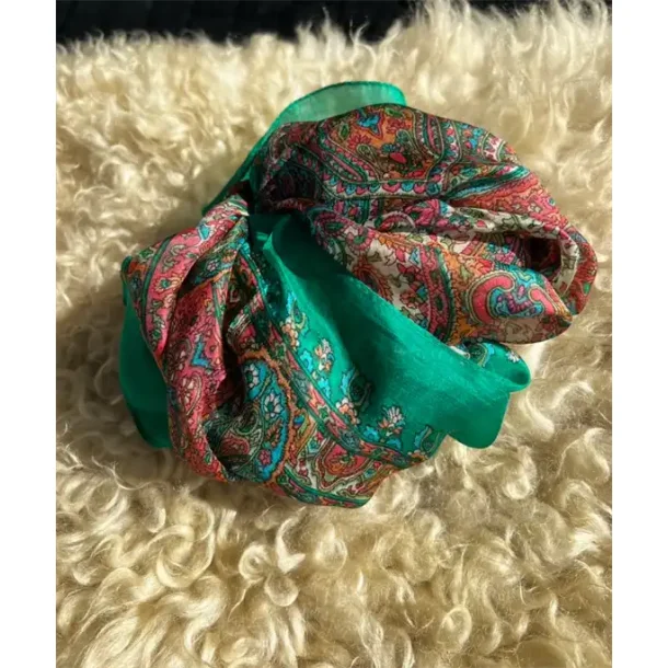 Wauw - Paisley silke trklde - Green - One size