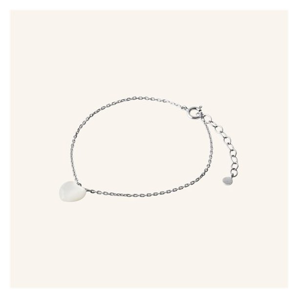 Pernille Corydon - Ocean Heart Armbnd - Slv - Adj 16-19