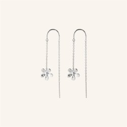 Pernille Corydon - Wild Poppy Earchains - Slv - 50mm