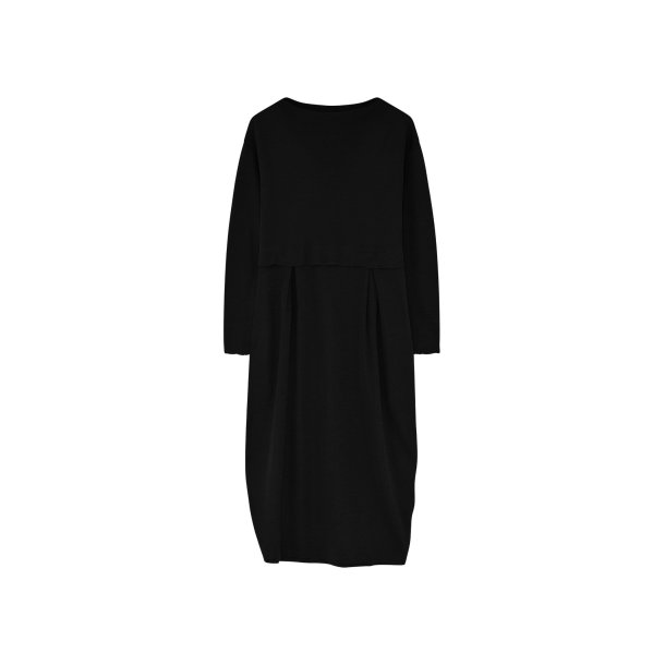 By Basics - Dress Long Pleats & High Neck - Black