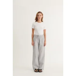 Basic Apparel - Asta Bukser - Bright White/Sky Captain