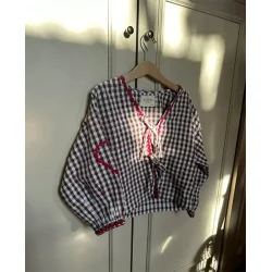 Sissel Edelbo - Astrid MINI Top - Brown Checks