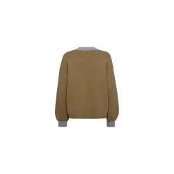 Mos Mosh - Beth Ottili V-neck Strik - Grey Melange