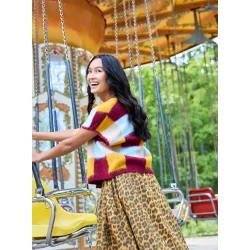 Black Colour - Chess Strik Vest - Plum Mix