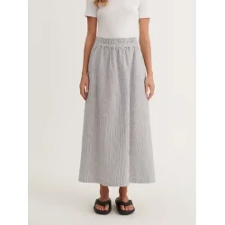 Basic Apparel - Asta Nederdel - Bright White / Sky Captain