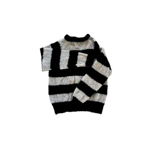 Coffee Beanies - Ida Strik - Striped Black/beige - Onesize