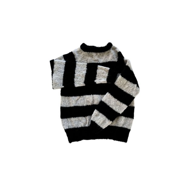 Coffee Beanies - Ida Strik - Striped Black/beige - Onesize