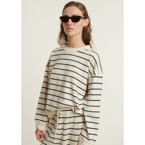 Basic Apparel - Anneli Oversized Tee LS Sweat - Birch/Black