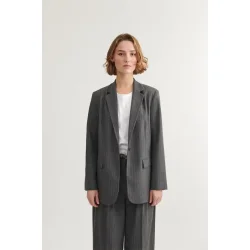 Basic Apparel - Marjorie Blazer - D. Grey Melange/Birch