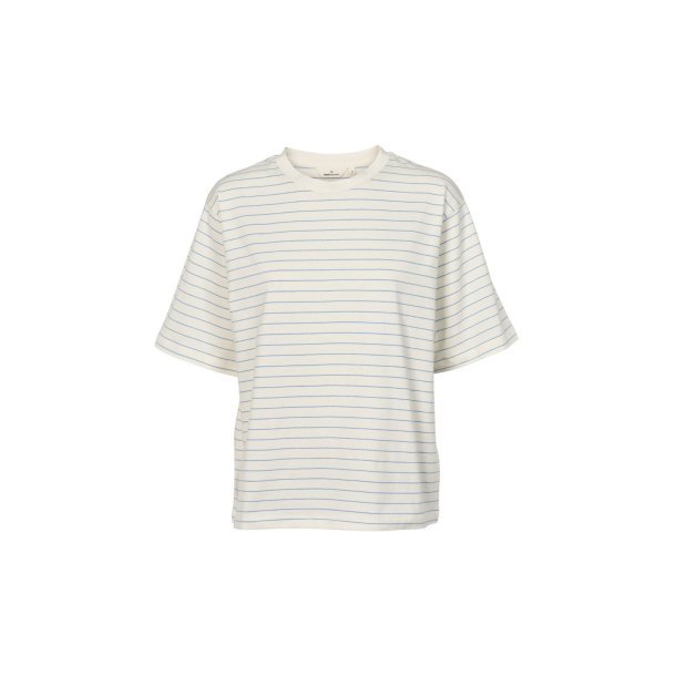 Basic Apparel - Raja Stripe Tee - Quiet Harbor / Whisper white