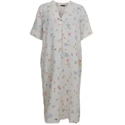 Black Colour - Melina Long Linen Kjole - Flower