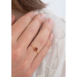 A Beautiful Story - Faithful - Guld Ring GP - Carnelian - Onesize