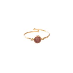 A Beautiful Story - Faithful - Guld Ring GP - Carnelian - Onesize