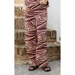 Black Colour - Luna Straight Bukser - Berry Zebra