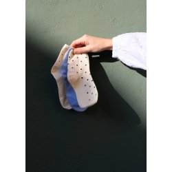 Black Colour - Alea Heart Strmper - Creme w. Red Hearts - Onesize