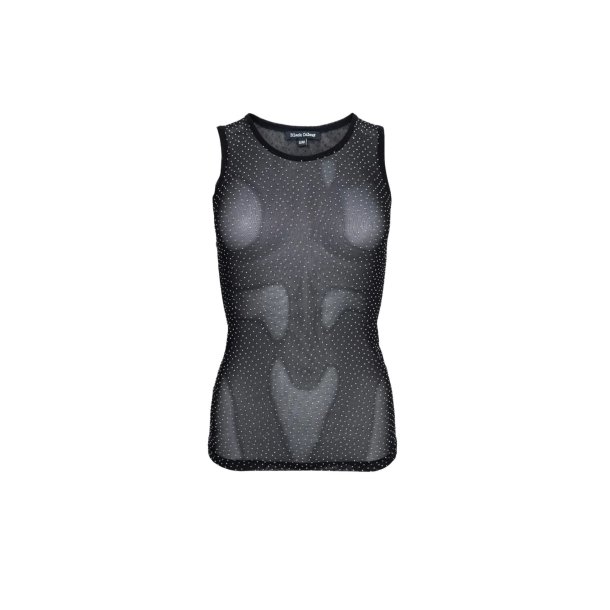 Black Colour - Alexis Mesh - Tank Top - Black