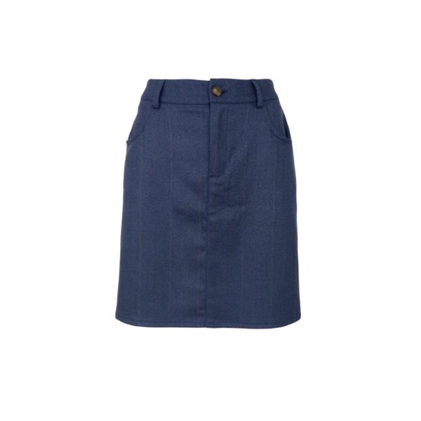 Black Colour - BCPark Kort Nederdel - Indigo Blue