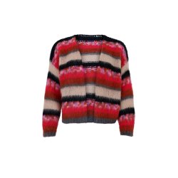 Black Colour - Casey Multi Striped - Cardigan - Onesize