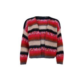 Black Colour - Casey Multi Striped - Cardigan - Onesize