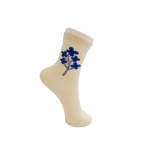 Black Colour - Deanie Flower Strmper - Creme - Onesize