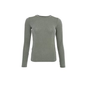 Black Colour - Faye Lurex Blouse - Olive