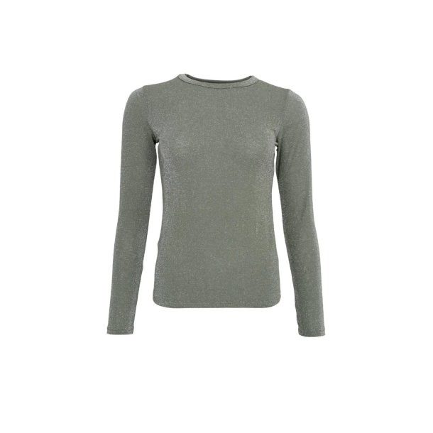 Black Colour - Faye Lurex Blouse - Olive