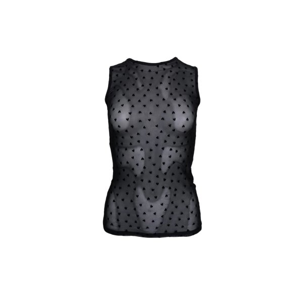 Black Colour - Isole Love - Mesh Tanktop - Black Heart