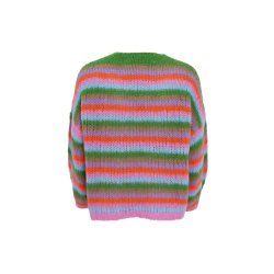 Black Colour - Maddy Striped Cardigan - Onesize