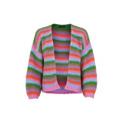 Black Colour - Maddy Striped Cardigan - Onesize