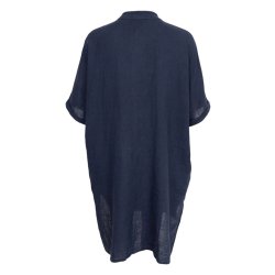 Black Colour - Melina Linen Tunic - Navy -  Onesize
