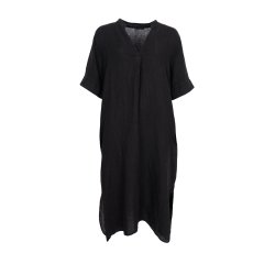 Black Colour - Melina Long Linen Kjole - Black