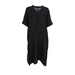 Black Colour - Melina Long Linen Kjole - Black