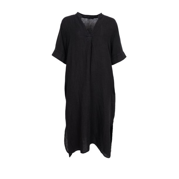 Black Colour - Melina Long Linen Kjole - Black