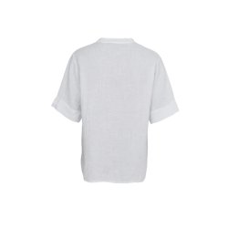 Black Colour - Melina SS Linen Blouse - White