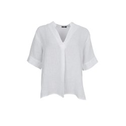 Black Colour - Melina SS Linen Blouse - White