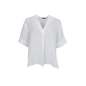 Black Colour - Melina SS Linen Blouse - White