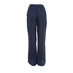 Black Colour - Melina Wide - Linen Bukser - Navy