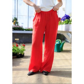 Black Colour - Melina Wide - Linen Bukser - Red
