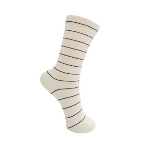 Black Colour - Rue Striped Strmper - Off White- Onesize