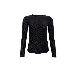 Black Colour - Zenia Mesh Blouse - Black