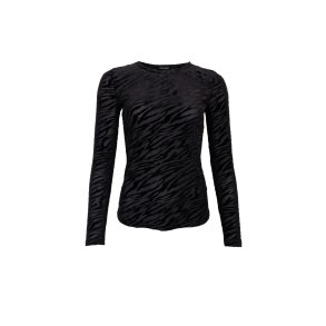 Black Colour - Zenia Mesh Blouse - Black