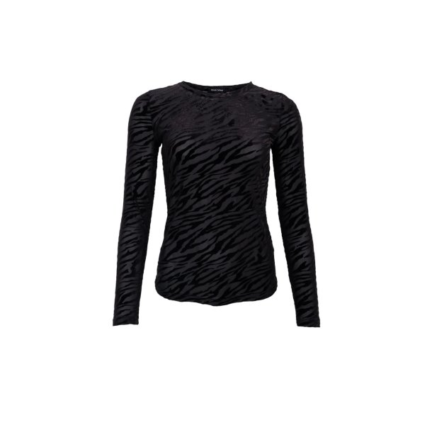Black Colour - Zenia Mesh Blouse - Black