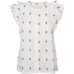 Basic Apparel - Ada Top - Whisper White / Sky Captain