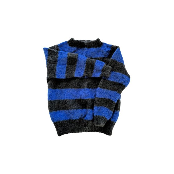 Coffee Beanies - Ida Strik - Striped Navy/Cobolt Blue - Onesize