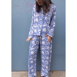 Craft Sisters - Classic Pyjamas - Blockprint - Blue Flower