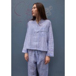 Craft Sisters - Classic Pyjamas - Blockprint - Blue Stripe