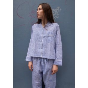 Craft Sisters - Classic Pyjamas - Blockprint - Blue Stripe