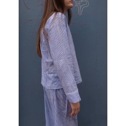 Craft Sisters - Classic Pyjamas - Blockprint - Blue Stripe